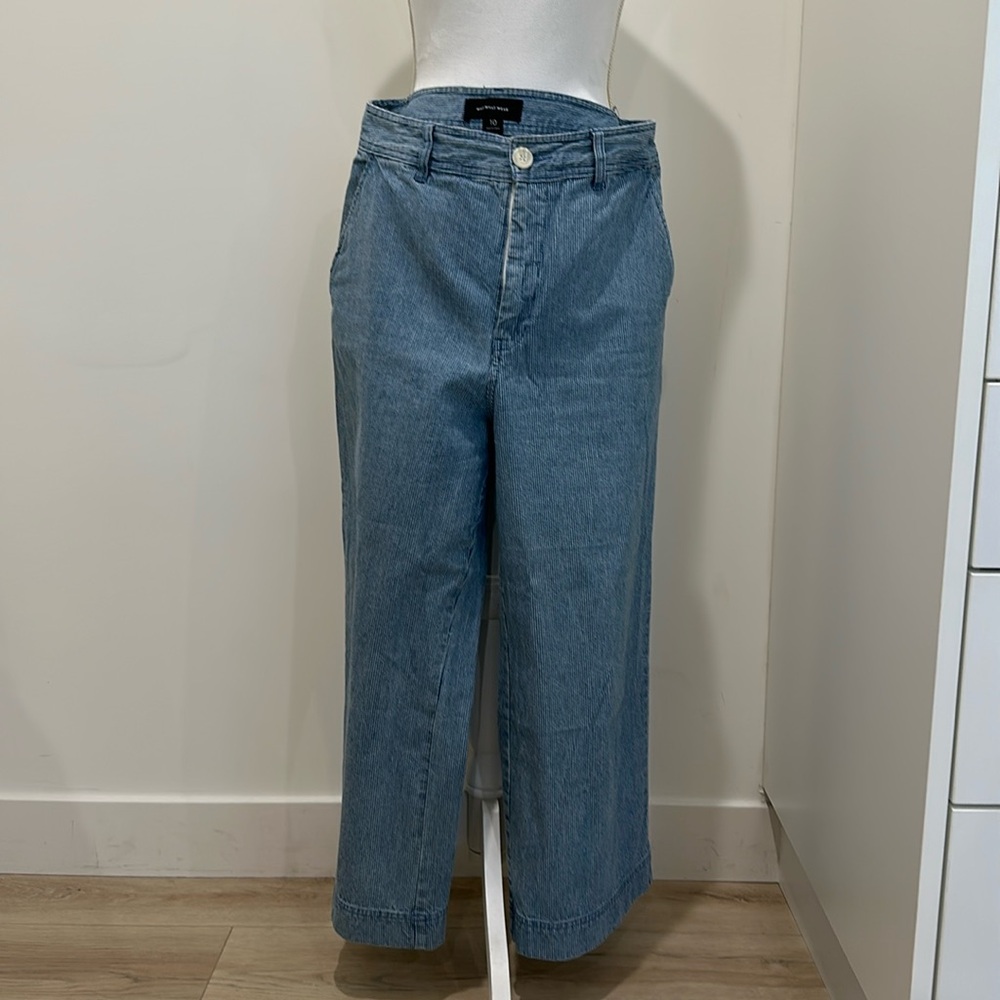 Who what wear wide leg pin stripe jeans